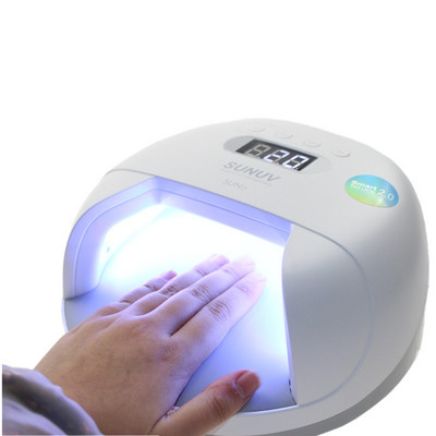 SUN7 48W UV LED maitinimo saugojimo nagų lempa Dvigubo šviesos šaltinio nagų džiovintuvas su išmaniąja laikmačio atmintimi ir jutikliu su baterija