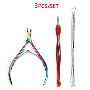 Set alata za nokte od 2/3/4 kom. Gurači mrtve kože Sredstvo za uklanjanje srebrnih štipaljki za zanoktice Škare od nehrđajućeg čelika Pribor za manikuru Nail Art