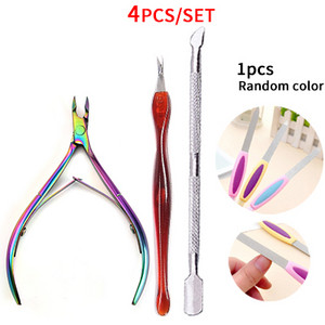 Set alata za nokte od 2/3/4 kom. Gurači mrtve kože Sredstvo za uklanjanje srebrnih štipaljki za zanoktice Škare od nehrđajućeg čelika Pribor za manikuru Nail Art