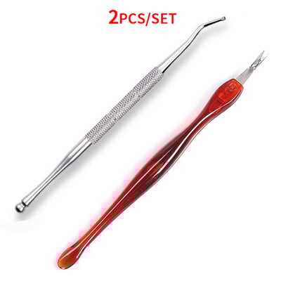 Set alata za nokte od 2/3/4 kom. Gurači mrtve kože Sredstvo za uklanjanje srebrnih štipaljki za zanoktice Škare od nehrđajućeg čelika Pribor za manikuru Nail Art