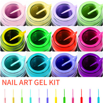 6 ΤΕΜ/Σετ Line Gel Βερνίκι νυχιών Κιτ Vernis Semi Permanent UV Gel DIY Painting Drawing Manicure Nail Art Line Gel Brushed Glue