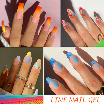 6 ΤΕΜ/Σετ Line Gel Βερνίκι νυχιών Κιτ Vernis Semi Permanent UV Gel DIY Painting Drawing Manicure Nail Art Line Gel Brushed Glue