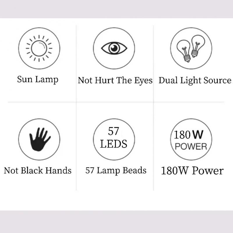 180W LED lampa Sušilo za nokte 57 LED UV led lampa za sušenje gel laka Timer Auto Sensor Alati za manikuru