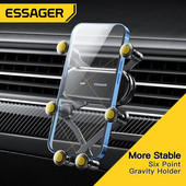Essager Six Points Gravity automašīnas tālruņa turētājs Air Vent Clip GPS stiprinājuma statīvs iPhone 14 Samsung Xiaomi viedtālruņa turētāja atbalsts