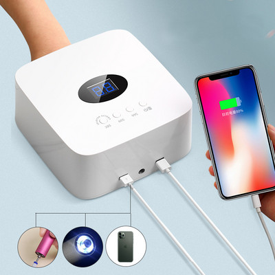 Új S50 körömlámpa újratölthető gél lakk szárítógép kesztyűvel, nem fekete kézi 54 W vezeték nélküli köröm UV LED lámpás manikűr