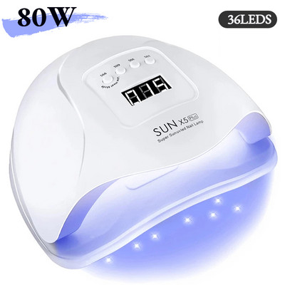 80W UV LED lampa za nokte 66LEDS 4 brzine Podesivo svjetlo za sušenje gel laka Profesionalno sušenje noktiju Alati za manikuru