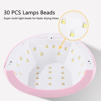 Λάμπα νυχιών UV LED 48W με 30 τεμ. Led For Curing Nail Dryer Λάμπα βερνικιού νυχιών 5/30/60s Auto Sensor Εργαλεία Μανικιούρ Χονδρική