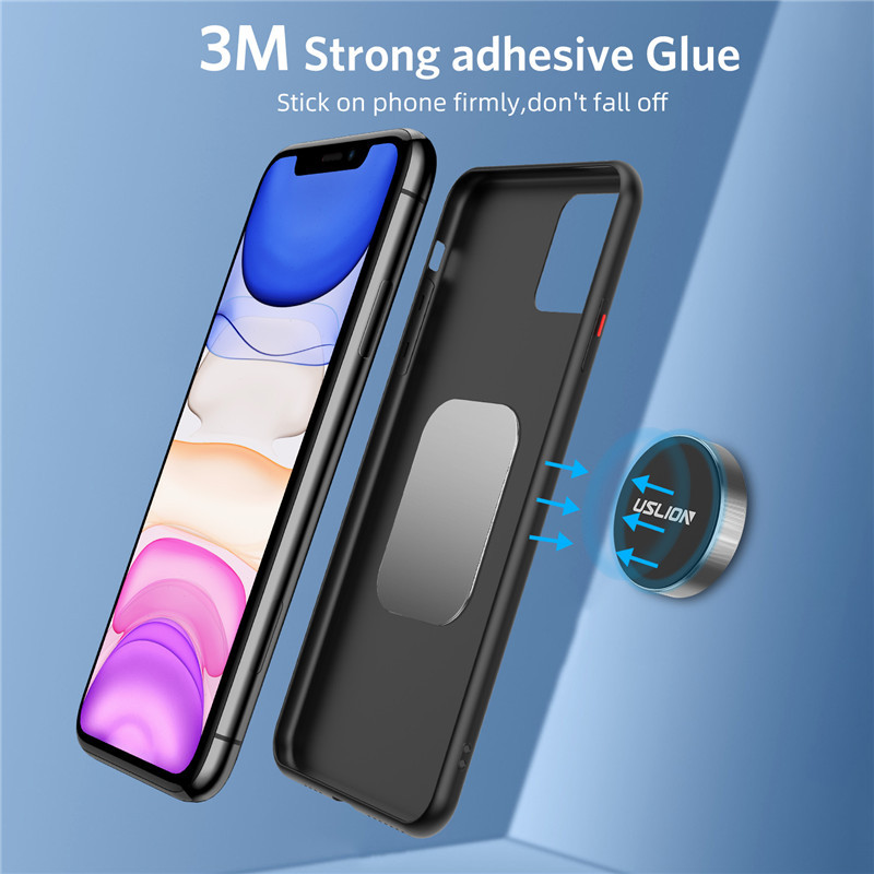 USLION Магнитна метална плоча за магнитен държач за телефон за кола Универсален железен лист Стойка за стикери Стойка за държач за магнит за мобилен телефон