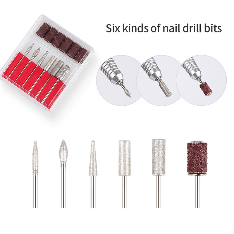 35000RPM Mașină de găurit unghii Set de burghie pentru unghii Dispozitiv portabil de șlefuit de unghii Manichiură Pedichiură Slefuit unghii Dispozitiv de șlefuit