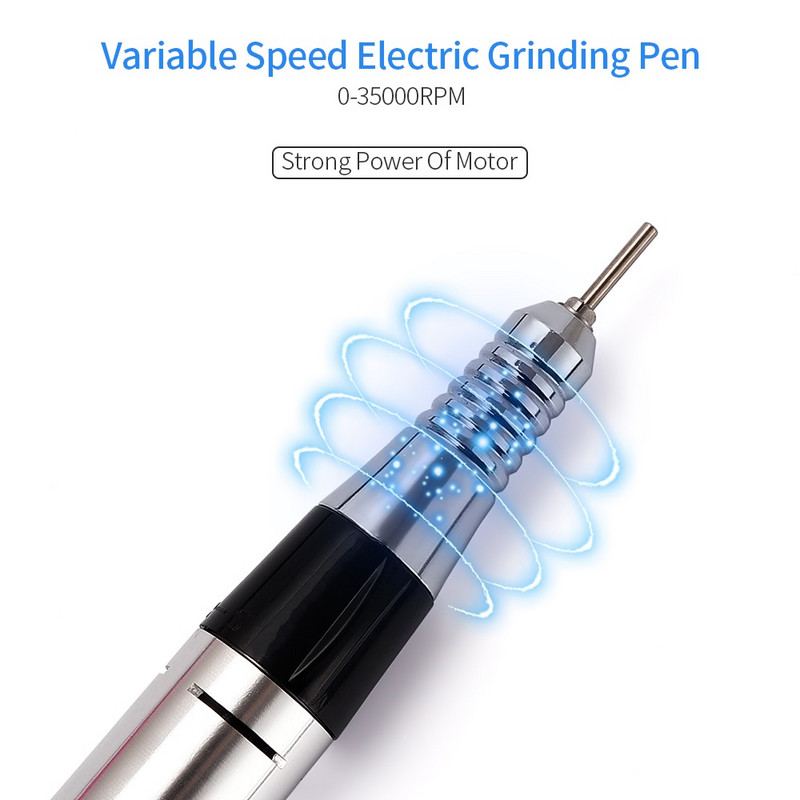 35000RPM Mașină de găurit unghii Set de burghie pentru unghii Dispozitiv portabil de șlefuit de unghii Manichiură Pedichiură Slefuit unghii Dispozitiv de șlefuit