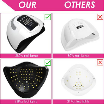 SUN X11 MAX Professional Nail Drying Lamp for Manicure 66LEDS Gel Polish Drying Machine with Large LCD UV LED Lamp Nail
