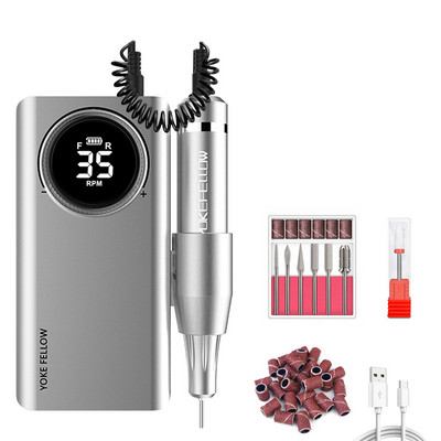 Stroj za bušenje noktiju od 35000 RPM za glodanje akrilnog gela, rezanje s načinom pauze Brusilica za nokte, profesionalni stroj za salon za nokte