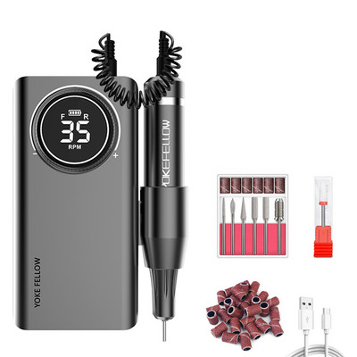 Stroj za bušenje noktiju od 35000 RPM za glodanje akrilnog gela, rezanje s načinom pauze Brusilica za nokte, profesionalni stroj za salon za nokte