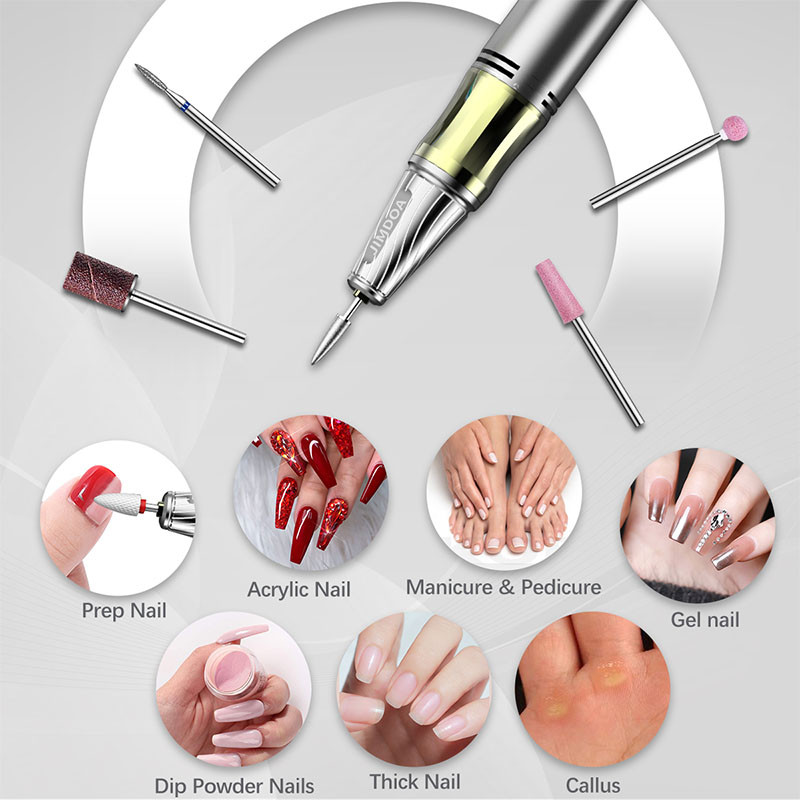 Stroj za bušenje noktiju od 35000 RPM za glodanje akrilnog gela, rezanje s načinom pauze Brusilica za nokte, profesionalni stroj za salon za nokte