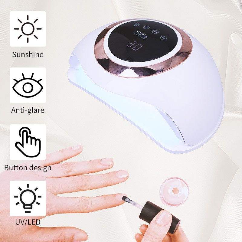 120 W nagų lempa manikiūrui 60 šviesos diodų kietėja visų rūšių geliai UV LED nagų džiovintuvas Dvigubas rankų greitas džiovinimo salonas Naudokite nagų dailės priemones
