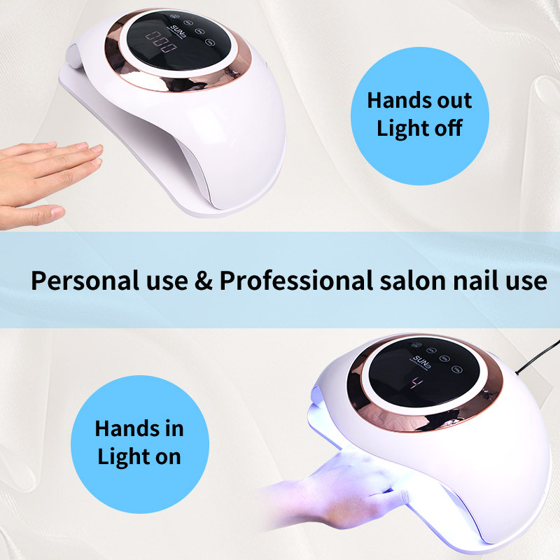 120 W nagų lempa manikiūrui 60 šviesos diodų kietėja visų rūšių geliai UV LED nagų džiovintuvas Dvigubas rankų greitas džiovinimo salonas Naudokite nagų dailės priemones
