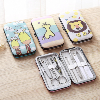 7pcs/set Alati za rezanje noktiju od nehrđajućeg čelika s crtežima Set škarica za nokte Set kućne manikure i pedikure Kompleti škarica za nokte