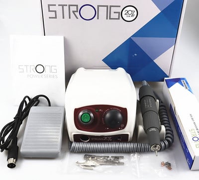 Elektromos körömfúró Strong 210 65W SDE-H37L1 manikűr gépi pedikűr készlet Strong Nails Art Tool kézidarab körömreszelő felszerelés