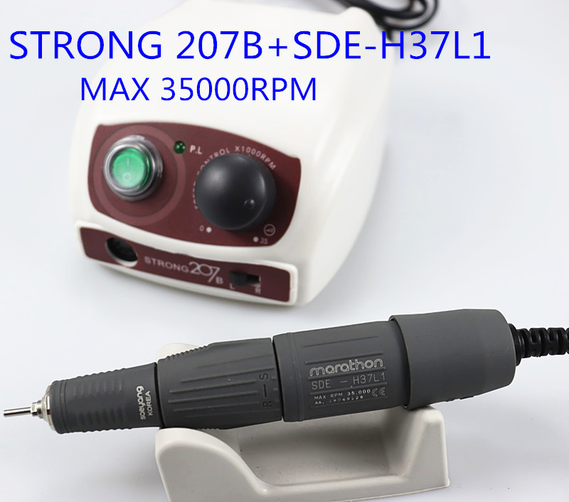 Elektromos körömfúró Strong 210 65W SDE-H37L1 manikűr gépi pedikűr készlet Strong Nails Art Tool kézidarab körömreszelő felszerelés