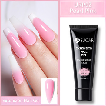 UR SUGAR 9/7/4Pcs Quick Extension Nail Gel Kit for Manicure Finger Extend Acryl Gel Set 15ML Pink Clear Extension Gel Set