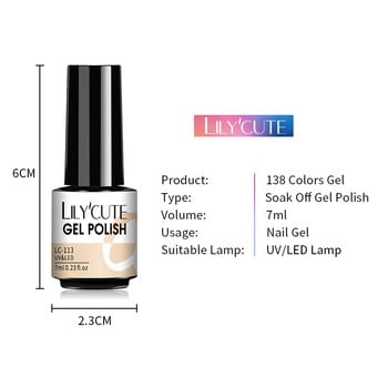 LILYCUTE 7ml Gel βερνίκι νυχιών UV LED Στεγνωτήριο 12/4 τμχ. Nail Gel Polish Kit Soak Off Base Top Coat Ηλεκτρικό τρυπάνι νυχιών Εργαλείο νυχιών