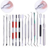 1 vnt Nail Art Pusher Remover Stick Rod gelio lakas nerūdijančio plieno nagų dailės įrankis lakui pašalinti