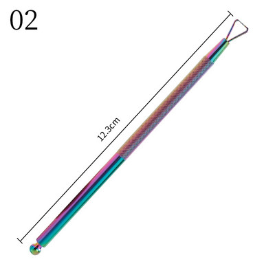 1 vnt Nail Art Pusher Remover Stick Rod gelio lakas nerūdijančio plieno nagų dailės įrankis lakui pašalinti
