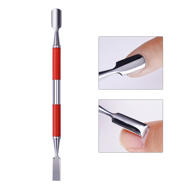 1 vnt Nail Art Pusher Remover Stick Rod gelio lakas nerūdijančio plieno nagų dailės įrankis lakui pašalinti