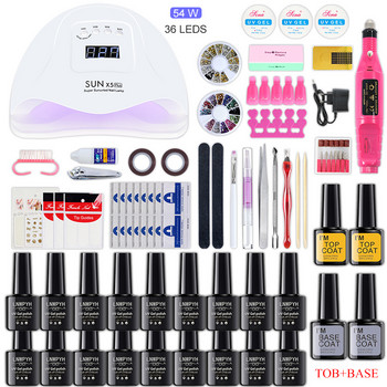 Σετ μανικιούρ Nail Dryings 18/12/10 Kind Nail Polish Kit With Nail Drill Machine Nail Lamp Acrylic Kit Nail Art Tools Εργαλεία νυχιών