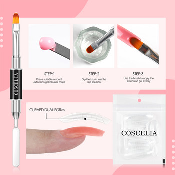 COSCELIA Poly Extension Gel Nail Kit Slip Solution Μηχανή για τρυπάνι νυχιών UV Led Lamp Glitter Tips Σετ εργαλείων διακόσμησης νυχιών