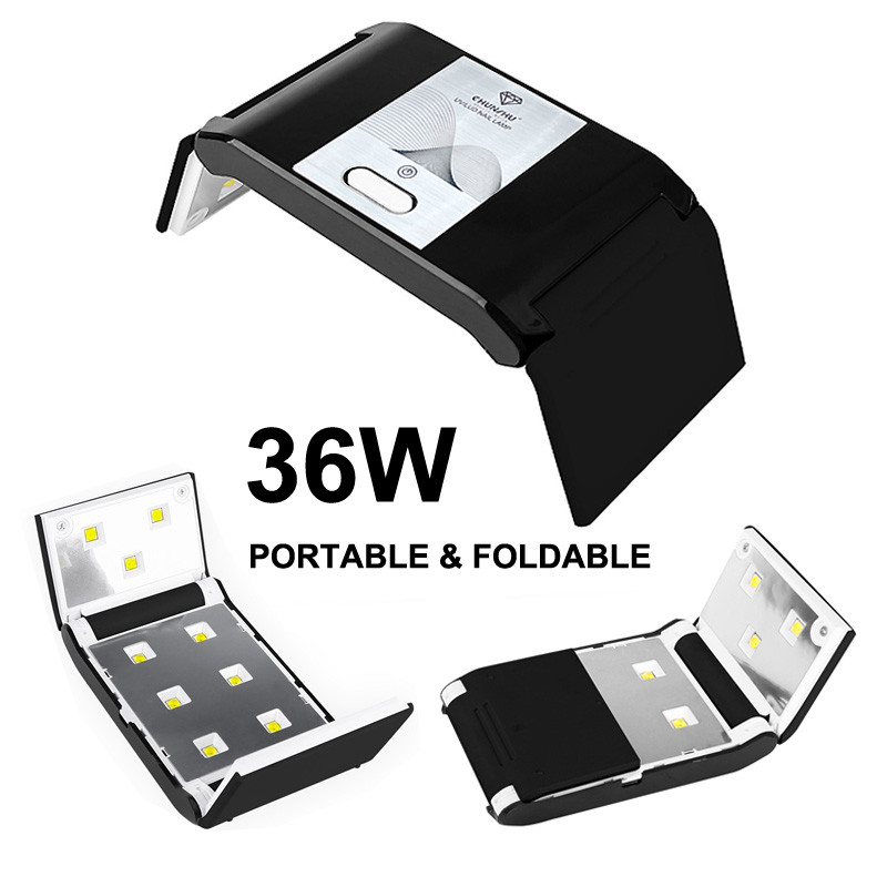 CHUNSHU 24W összecsukható körömszárító lámpagép 12LED-s mini LED lámpa körmökhöz gél lakk lakk körömdíszítő eszközök időzítővel otthoni használatra