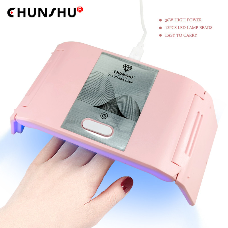 CHUNSHU 24W összecsukható körömszárító lámpagép 12LED-s mini LED lámpa körmökhöz gél lakk lakk körömdíszítő eszközök időzítővel otthoni használatra