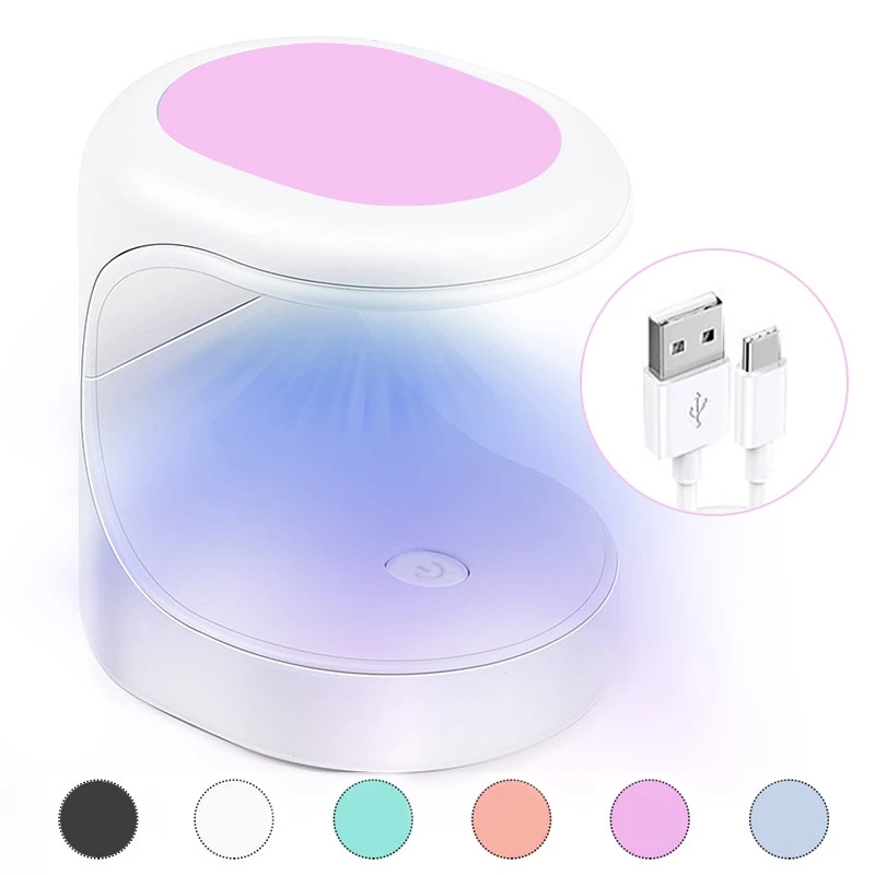 Mini LED UV lámpa USB kábellel Hordozható Otthoni Utazási Művészeti Szalon eszköz Egyujjas szárító lámpa manikűr géllakk szárítóhoz