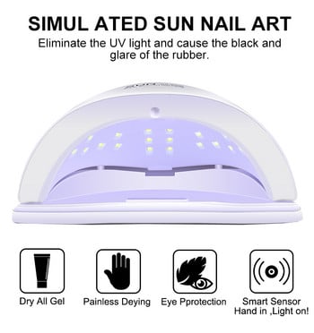 Στεγνωτήρας νυχιών UV LED Λάμπα νυχιών για στέγνωμα βερνικιού νυχιών Φορητό σχέδιο με μεγάλη οθόνη αφής LCD Smart Sensor Λάμπα νυχιών