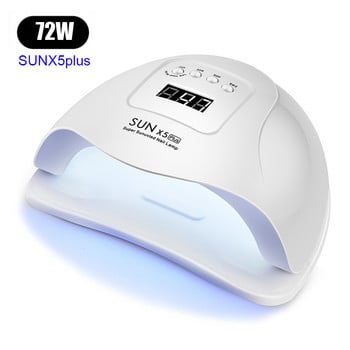 Στεγνωτήρας νυχιών SUNX 5 Max 90/72/54/36W 45/36 LEDs UV LED Λάμπα νυχιών SUN Light for Curning UV Gel Βερνίκι νυχιών με αισθητήρα LCD οθόνη