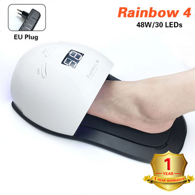 Rainbow4 UV lámpa körömlámpa 48W körömszárító lámpa zselés lakk szárításhoz 30db LED gyorsan száradó körömgép talpal alul