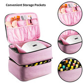30 μπουκάλια βερνίκι νυχιών Τσάντα αποθήκευσης διπλού στρώματος Εργαλεία μανικιούρ μεγάλης χωρητικότητας Φορητή τσάντα μεταφοράς ταξιδίου