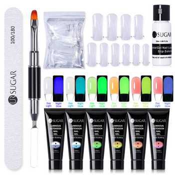 UR SUGAR 4/6/9PCS Quick Extension Nail Gel Kit Clear Nude Vernis Semi Permanent Uv Gel Varnish Sets Acrylic Gel All For Manicure