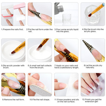 Acrylic Nail Kit Nail Supplies for Professional Kit Acrylic Powder Semi Permanent Full Kit Fake Nail Acrylic υγρό Σετ μανικιούρ