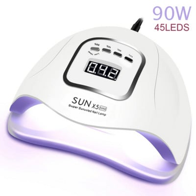 SUN X10 Max UV LED körömlámpa a gyors száradáshoz köröm zselé polírozáshoz, nagy teljesítményű 66LED intelligens időzített körömzselé száraz lámpa körömszalonhoz