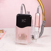 Light Rose Gold 35000 RPM hordozható elektromos körömfúró gép körömreszelő körömfúró akkus polírozó asztali alappal