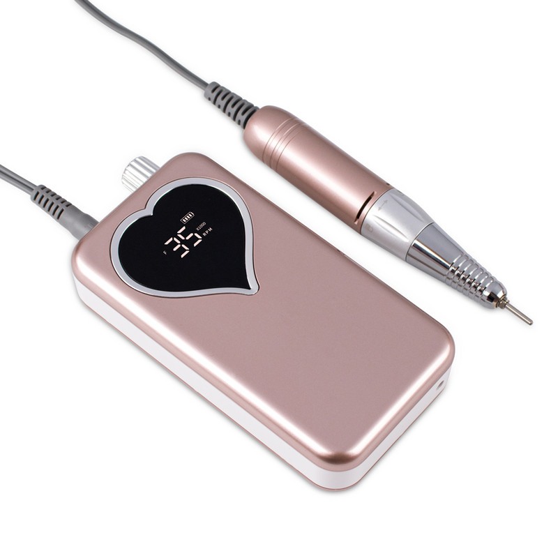 Light Rose Gold 35000 RPM hordozható elektromos körömfúró gép körömreszelő körömfúró akkus polírozó asztali alappal