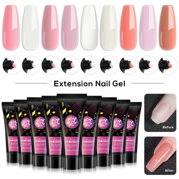 Poly Nail Extension Gel Kit με 54W UV LED Lamp Σετ μανικιούρ για Nail Art Design Πλήρες σετ Poly Nail Gel Nail Art Tools