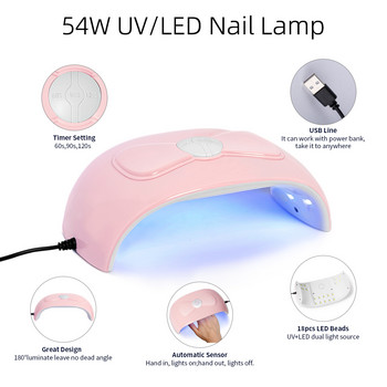 Poly Nail Extension Gel Kit με 54W UV LED Lamp Σετ μανικιούρ για Nail Art Design Πλήρες σετ Poly Nail Gel Nail Art Tools