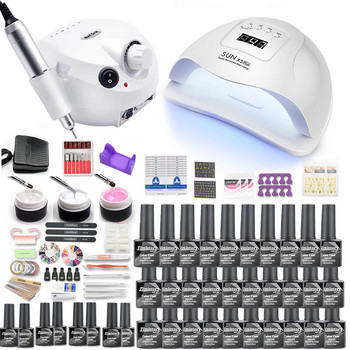 Σετ μανικιούρ Gel Nail Polish Set With UV Nail Lamp and Nail Drill Machine For Gel Nail Set 40/30/20/10 Color Nail Polish Kit