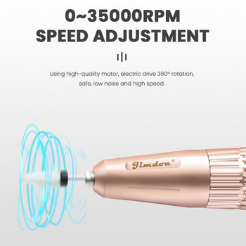 35000 RPM машина за пробиване на нокти Професионална електрическа шлифовъчна машина за нокти Фреза за педикюр Салон за нокти Полиращо оборудване за всички гелове