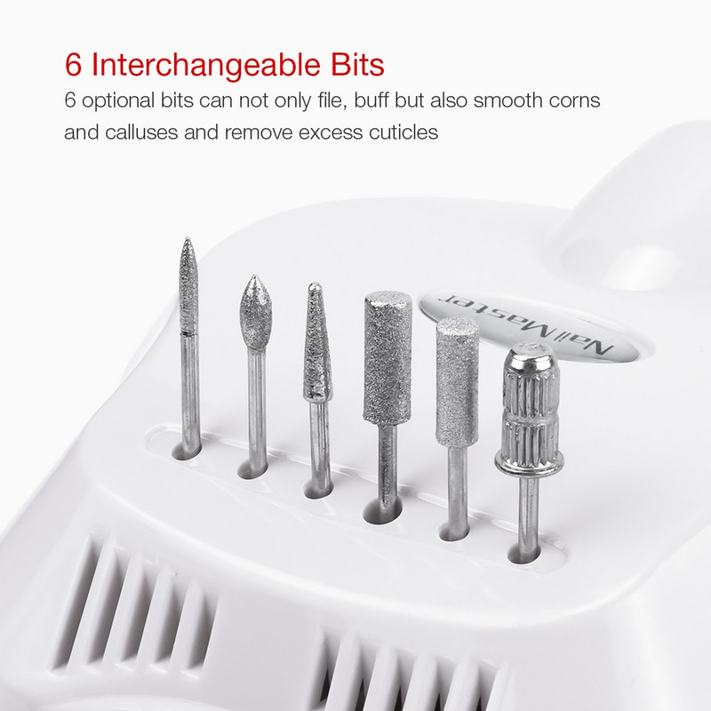 Mașină electrică profesională de găurit unghii, 35000 RPM, cu șlefuitor, frezare, pedichiură, biți de manichiură, instrumente de lustruit pentru îndepărtarea gelului