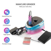 35000PRM elektrinė nagų gręžimo mašina belaidžio frezavimo gręžimo antgalių rinkinys manikiūro gelio valikliui, pedikiūro dildei su pėdos pedalu