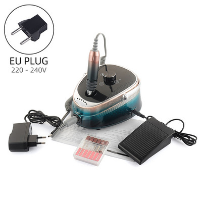 35000PRM elektrinė nagų gręžimo mašina belaidžio frezavimo gręžimo antgalių rinkinys manikiūro gelio valikliui, pedikiūro dildei su pėdos pedalu