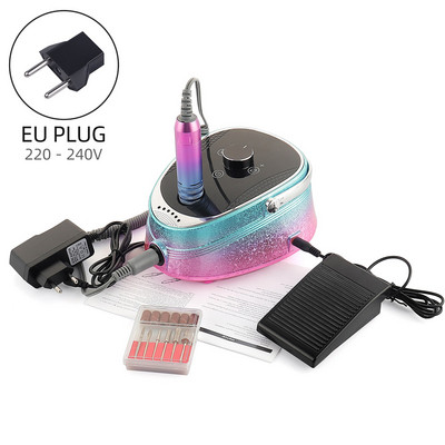 35000PRM elektrinė nagų gręžimo mašina belaidžio frezavimo gręžimo antgalių rinkinys manikiūro gelio valikliui, pedikiūro dildei su pėdos pedalu